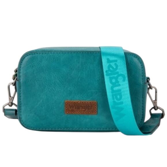 Wrangler Handbags - Wrangler Teal/Turquoise Snapshot Camera Shoulder/Crossbody Bag w/ Guitar Strap